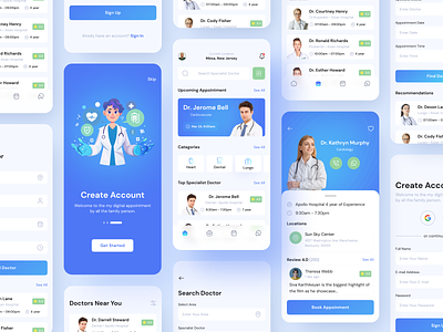 Doctor Appointment App ambulance app application appointment clean design doctor health healthcare hospital medical medicine mobile schedule ui ux