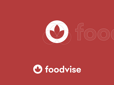 Foodvise - Logo Construction brand brand identity branding branding design circular circular grid circular logo clean construction food food logo foodvise identity logo logodesign plant project red simple