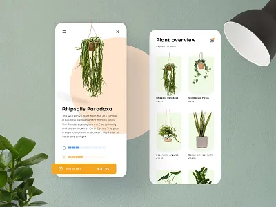 Plant Store Concept | Product page & overview branding concept depth design minimal mobile pastel product overview product page sketch store storefront ui