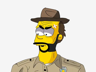 Chief Hopper chief chief hopper clean colorful drawing drawn hopper illustration illustrator jim jim hopper police simpson simpsons stranger stranger things things vector web yellow