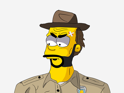 Chief Hopper chief chief hopper clean colorful drawing drawn hopper illustration illustrator jim jim hopper police simpson simpsons stranger stranger things things vector web yellow