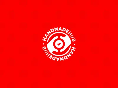 HANDMADE Hub check company creative hand handmade hands icon logo logotype mark red логотип