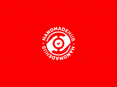 HANDMADE Hub check company creative hand handmade hands icon logo logotype mark red логотип