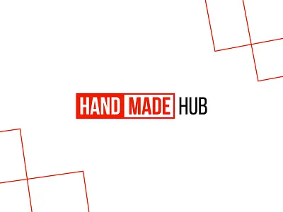 HANDMADE Hub branding business company creative font handmade icon logo logotype mark red логотип