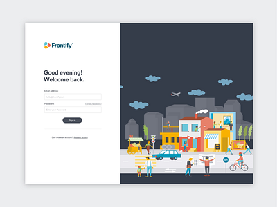 Login Page branding frontify illustration login login page login screen ui