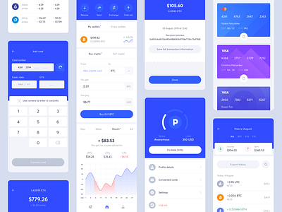 Coin Wallet — Crypto App bitcoin blockchain crypto fintech product design ui design uiux ux architecture wallet