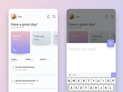 To Do App UI Design - Freebie app clean dailyui design flat freebie inspiration ios likeforlike list modern simple clean interface sleek todo todo app todolist ui ui design