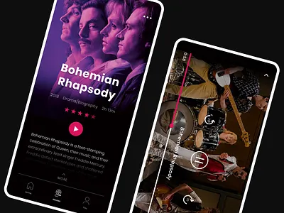Demand app app bohemian rhapsody dailyui demand mobile ui movie app music on demand player ui user experience user interface ux