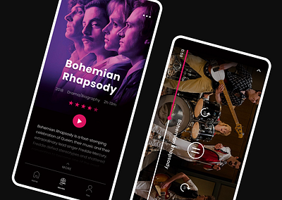 Demand app app bohemian rhapsody dailyui demand mobile ui movie app music on demand player ui user experience user interface ux