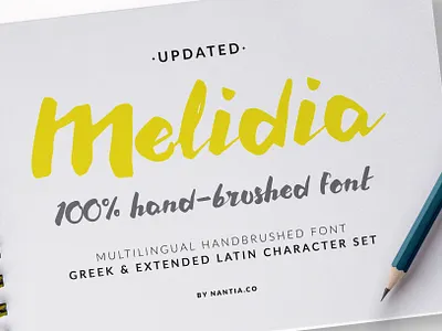 HandBrushed Typeface Melidia Font brushed font greek font handwritten font typeface