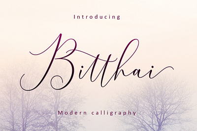 Font Bitthai Script calligraphy font design
