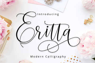 Font Eritta Script calligraphy fonts fonts collection lettering script