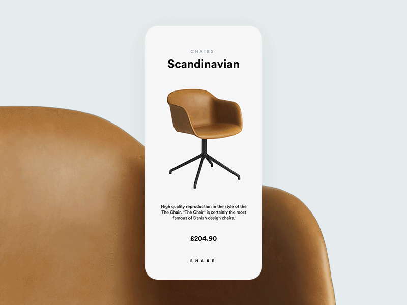 Daily UI Challenge #010 — Social Share app dailyui furniture share store ui ux