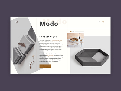 Modo clean concept design e commerce homepage landing minimal ui ux website