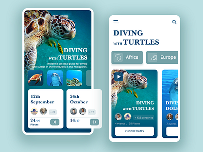 Diving app design photoshop ui