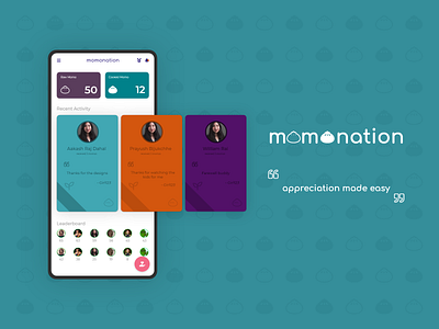 Momonation - Appreciation Platform appreciate dailyui dribbble flat flat design food minimal mobile app nepal ui uiux ux