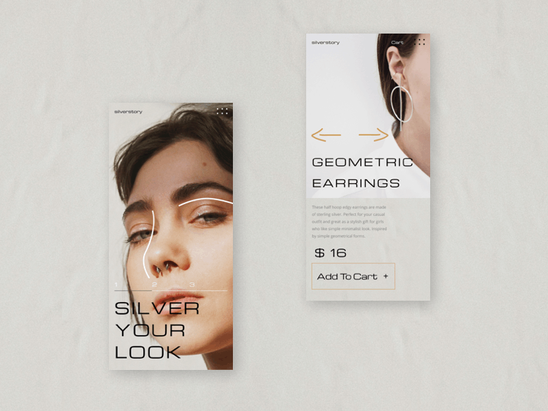 Silver store jewelry mobile mobile ui online shop online store silver store