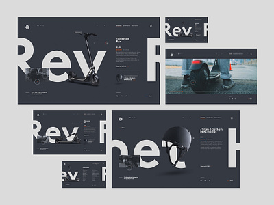 More....Boosted Rev Scooter product page screens clean minimal product typography ui web design