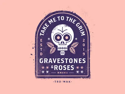 Gravestones & Roses badge beer beer branding beer label death drink drink logo drinking illustration label skull texture vector