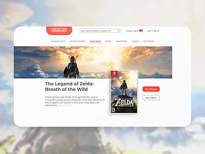 Nintendo Landing Page Concept 003 daily ui dailyui design flat landing light nintendo nintendo switch nintendoswitch switch ui ui ux uidaily uidesign uiux web webdesign website