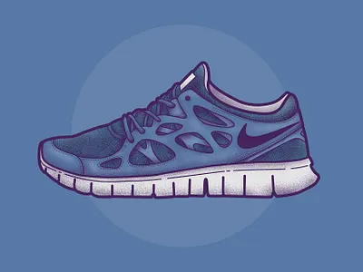Nike Free Run 2 branding clothing design illustration nike shoe sneaker texture trainer vector