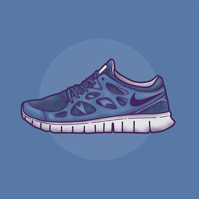 Nike Free Run 2 branding clothing design illustration nike shoe sneaker texture trainer vector