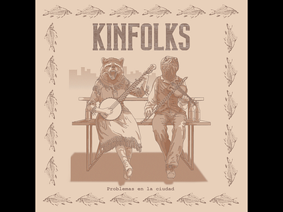 Detail of Kinfolks album cover album art album cover illustraion logo