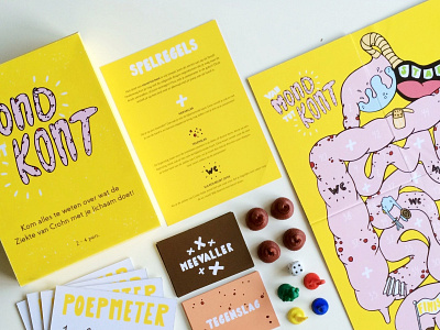 Board Game Crohn's Disease board game board game concept chronic pain collitus concept art crohns disease graphic design illustration packaging prototype