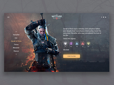 The Witcher 3: Wild Hunt concept. design mainpage ui uidesign uiux ux ux ui web webdesign website