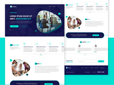 3D Meetings branding design illustration meeting mockup officemeeting photoshop typography ui ux web website