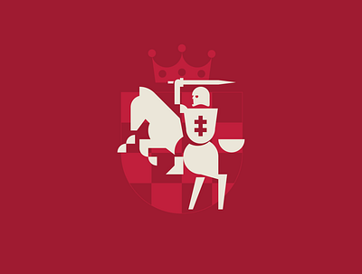 Medieval Knight brochure cover crest design geometric horse icon illustration knight lithuania logo medieval middle ages pictogram poland reports shield sword union vector