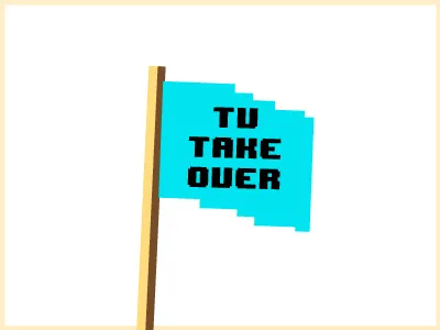 Take Over TV design flat illustration vector