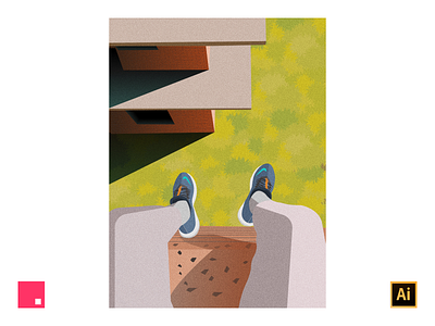 I love the roof bricks design foot freetime grass high illustration invision invisionstudio legs nike vector