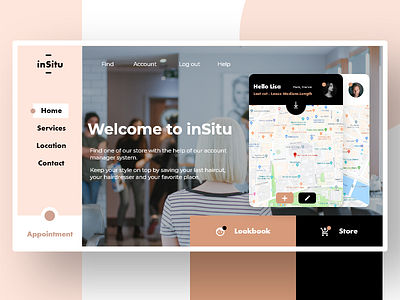 inSitu Hairdresser account design desktop flatdesign hair haircut homepage hype logo manager paris prototyping store ui userinterface ux webdesign