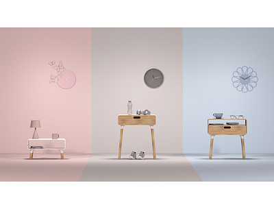 Different setups for Nomada bedside table cgi design student furniture furniture design industrial industrial design keyshot made in portugal product design render wood