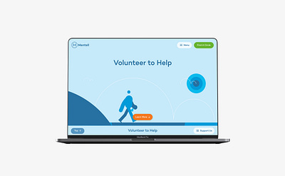 Mentell Website – Volunteer To Help brand branding design desktop responsive ui user experience ux uxui web website