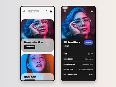 Eyeglasses Shop Mobile App design ecommerce app eyeglasses mobile app mobile app design ui ui design ux