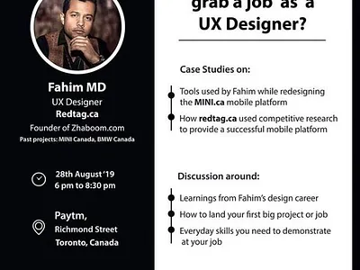 My first talk in Toronto - August 28, 2019. design mobile design toronto ui ui design user experience user interface ux ux design web website