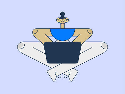 Zen Character character character design character illustration creativity geometric illustration linework workspace zen