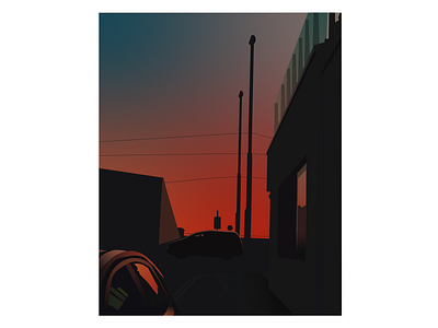 At sunset illustration scenery sunset