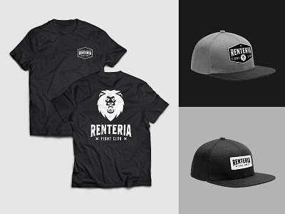 Renteria Fight Club branding design fight club fighting icon identity lion logo martial arts merchandise merchandise design mma texture type typography vector