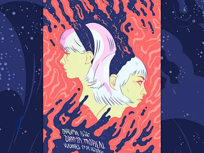 Dreyma Poster - Come Dance With Me band dreyma floyd gig girls illustration music poster