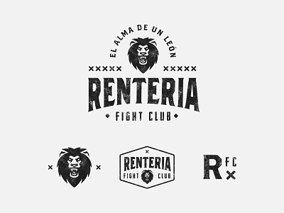 Renteria Fight Club branding color design fight icon identity illustration lion logo logotype mark martial arts merchandise mma type typography vector