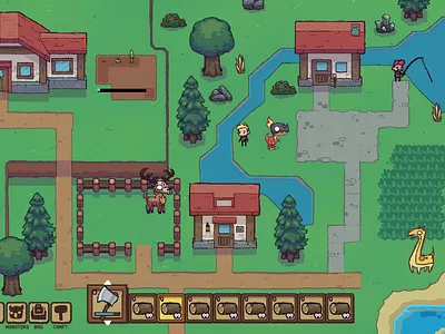 Monster Town - Town game design game dev game ui illustration