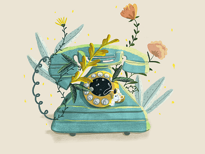 Hello universe! How are you today! art astronaut concept art digital art digital painting digitalart drawing flowers illustraion illustration art painting plants space vintage phone