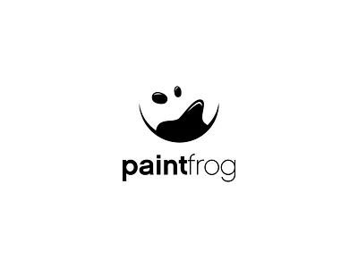 paint frog black brand design design frog logo paint simple vector