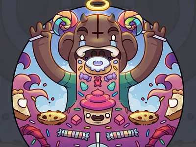 Sugar Sickness character illustration procreate