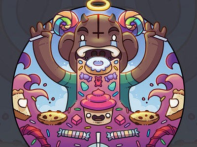 Sugar Sickness character illustration procreate