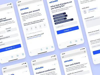 Onboarding confirmation form input minimal mobile onboarding setup signup simple tags