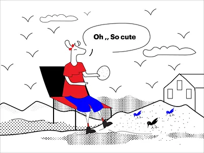 Feeding Some Birds art art collective black and white branding deer deer illstration design digital art digital illustration ecommerce halx halx store illustration illustrationdaily mascot mascot character